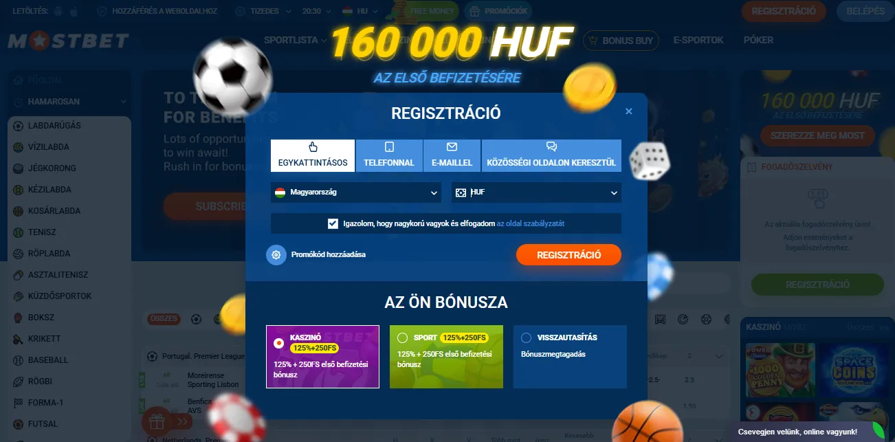 Regisztráció és bejelentkezés a Mostbet app-ban